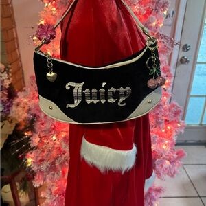 Juicy Couture Black and Cream Shoulder Bag